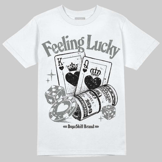 Grey Sneakers DopeSkill T-Shirt Feeling Lucky Graphic Streetwear - White