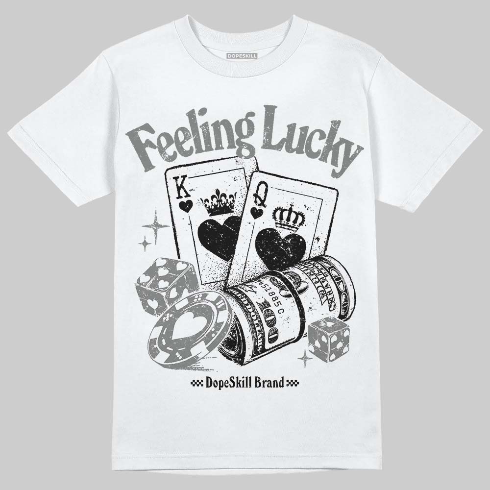 Grey Sneakers DopeSkill T-Shirt Feeling Lucky Graphic Streetwear - White