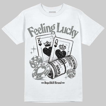 Grey Sneakers DopeSkill T-Shirt Feeling Lucky Graphic Streetwear - White