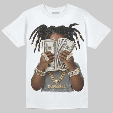 Grey Sneakers DopeSkill T-Shirt Rich Youth Graphic Streetwear - White