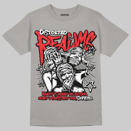 Grey Sneakers DopeSkill T-Shirt Distorted Realms Graphic Streetwear - Gravel