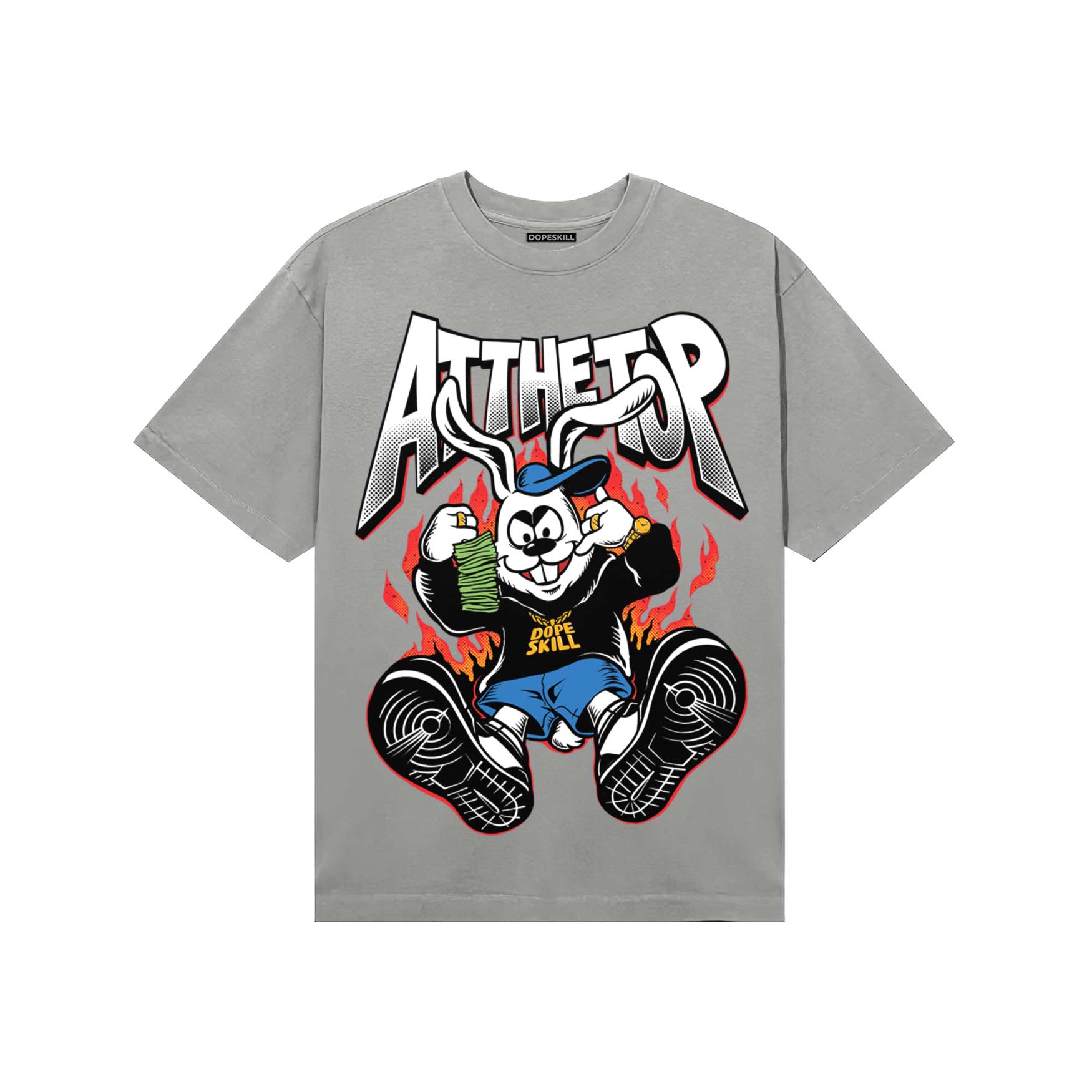 Grey Sneakers DopeSkill T-Shirt At The Top Graphic Streetwear - gravel