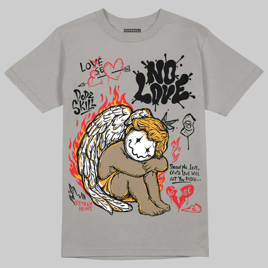 Grey Sneakers DopeSkill T-Shirt No Love Graphic Streetwear - Gravel