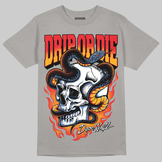 Grey Sneakers DopeSkill T-Shirt Drip or Die Graphic Streetwear - Gravel