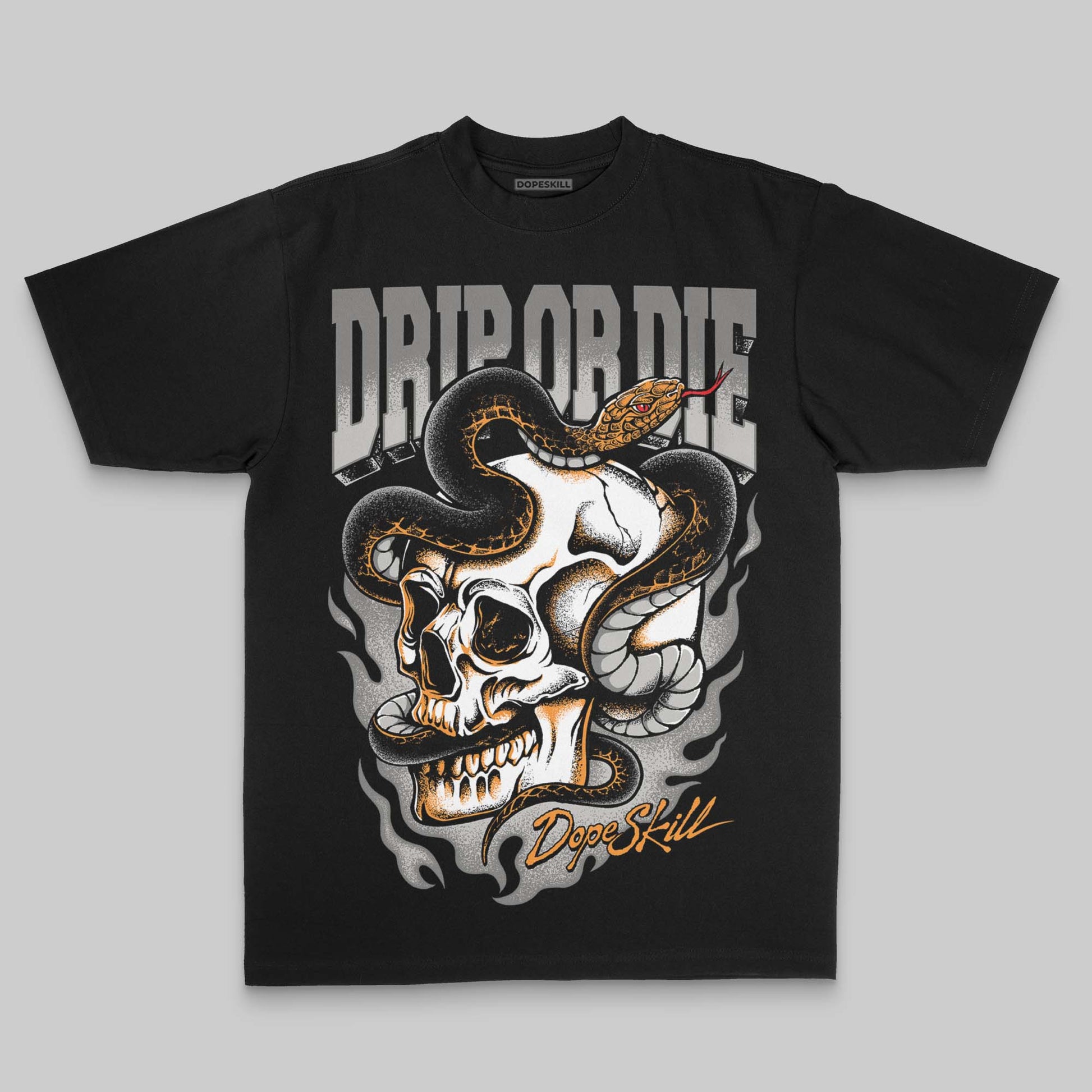 Grey Oversize Print Drip or Die DopeSkill Graphic Premium T-shirt Streetwear - Black