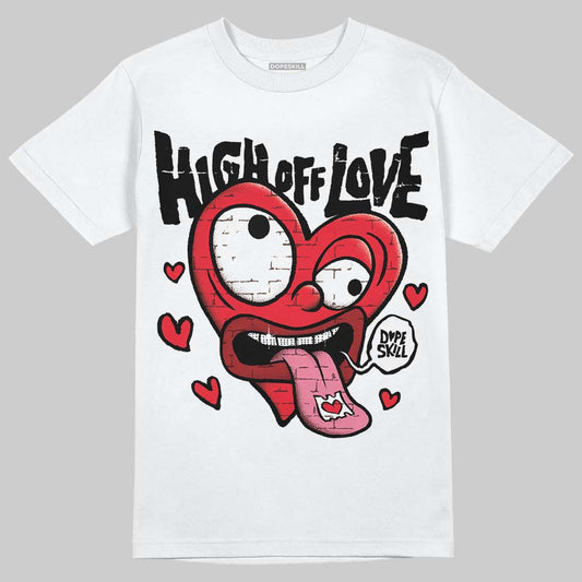 Black and White Sneakers DopeSkill T-Shirt High Off Love Graphic Streetwear - White
