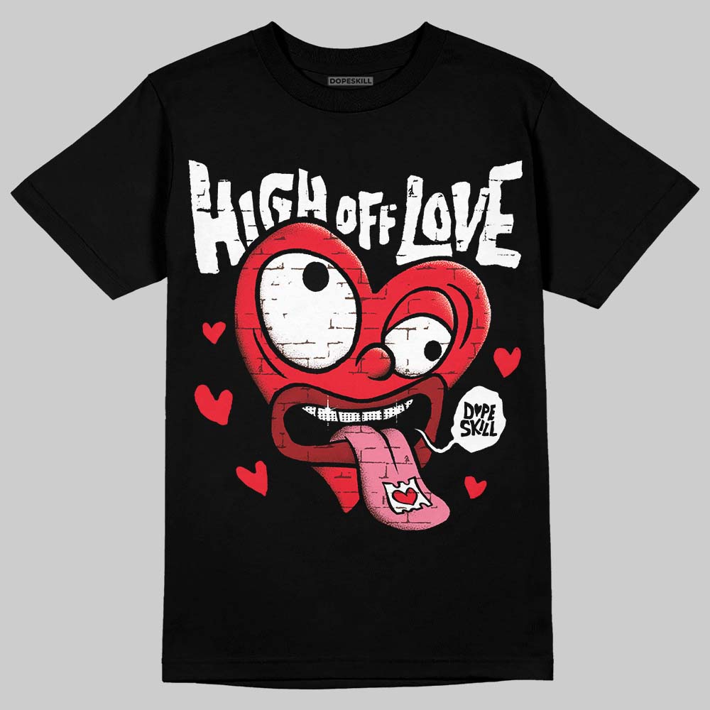 Black and White Sneakers DopeSkill T-Shirt High Off Love Graphic Streetwear - Black