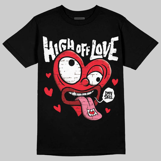 Black and White Sneakers DopeSkill T-Shirt High Off Love Graphic Streetwear - Black