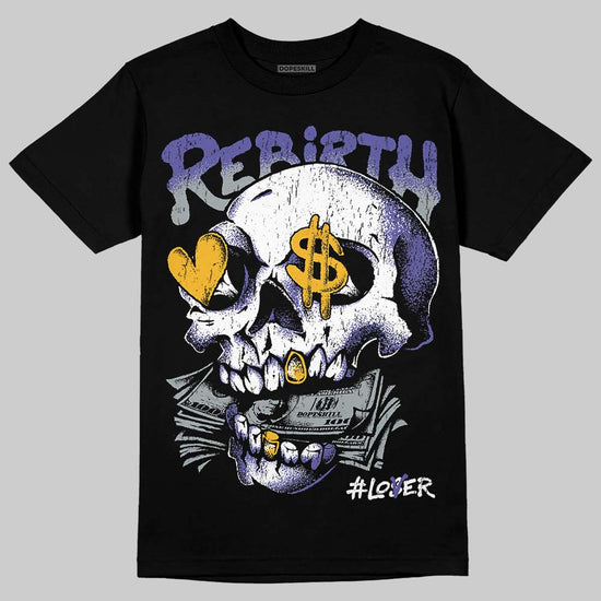 Jordan 4 Lakers DopeSkill T-Shirt Rebirth Graphic Streetwear - Black