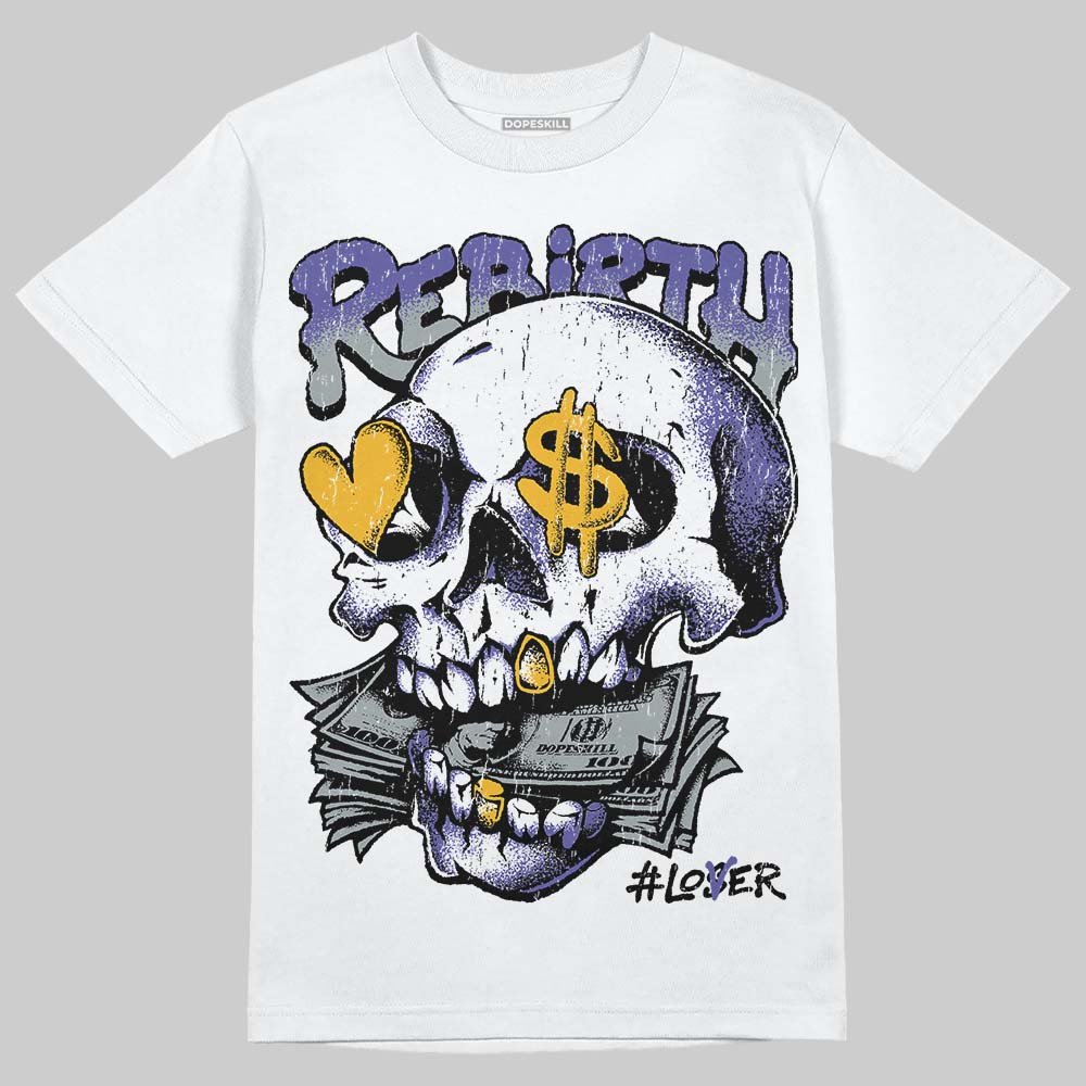 Jordan 4 Lakers DopeSkill T-Shirt Rebirth Graphic Streetwear - White 