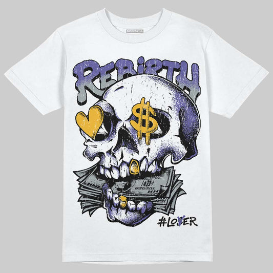 Jordan 4 Lakers DopeSkill T-Shirt Rebirth Graphic Streetwear - White 