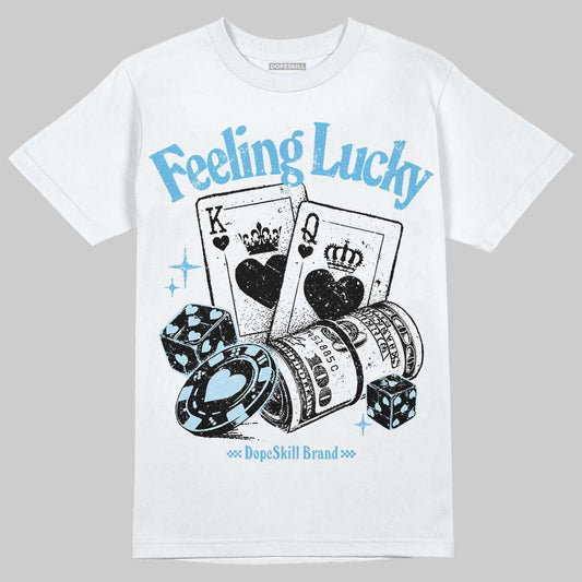 Jordan 11 Retro Legend Blue DopeSkill T-Shirt Feeling Lucky Graphic Streetwear - White