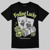 Jordan 4 GS “Light Lemon Twist” DopeSkill T-Shirt Feeling Lucky Graphic Streetwear - Black