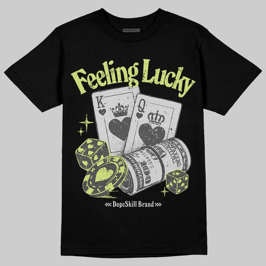 Jordan 4 GS “Light Lemon Twist” DopeSkill T-Shirt Feeling Lucky Graphic Streetwear - Black