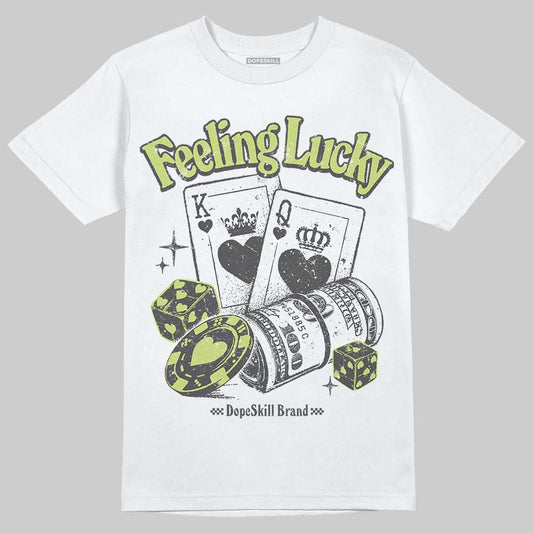 Jordan 4 GS “Light Lemon Twist” DopeSkill T-Shirt Feeling Lucky Graphic Streetwear - White