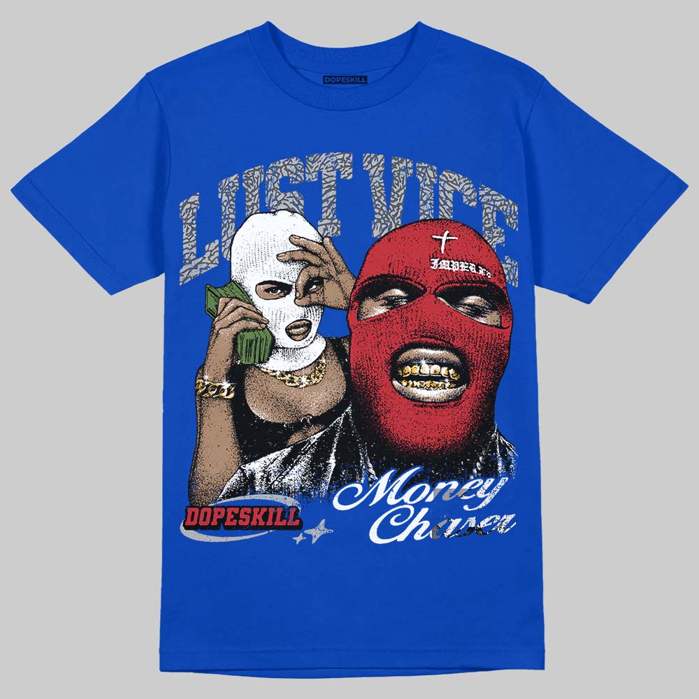 Jordan 3 "True Blue" DopeSkill T-Shirt Lust Vice Graphic Streetwear - Royal