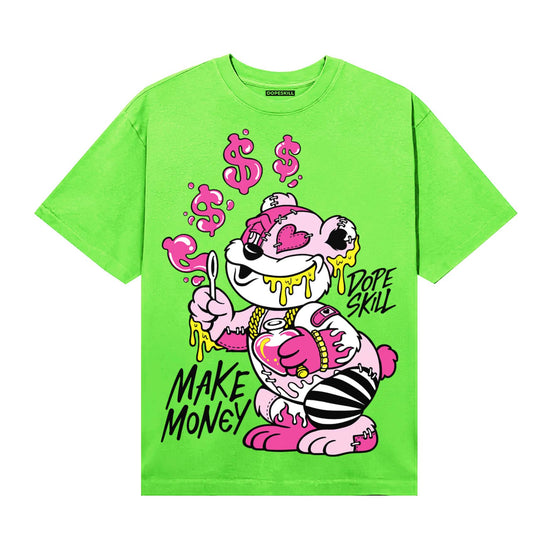 Neon Green Sneakers DopeSkill T-Shirt Make Money Graphic Streetwear - Lime