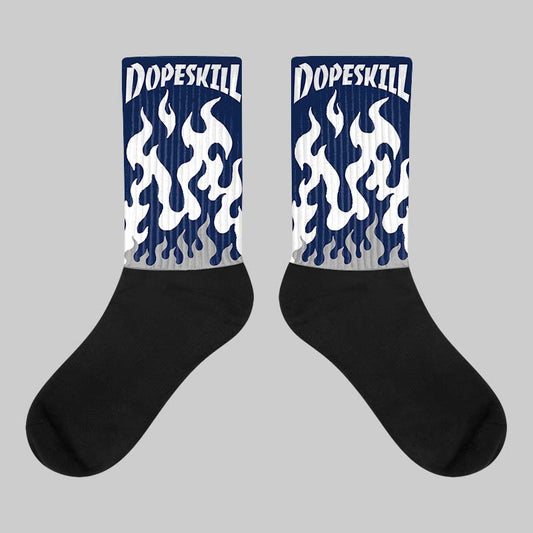 Jordan 3 "Midnight Navy" DopeSkill Sublimated Socks FIRE Graphic Streetwear