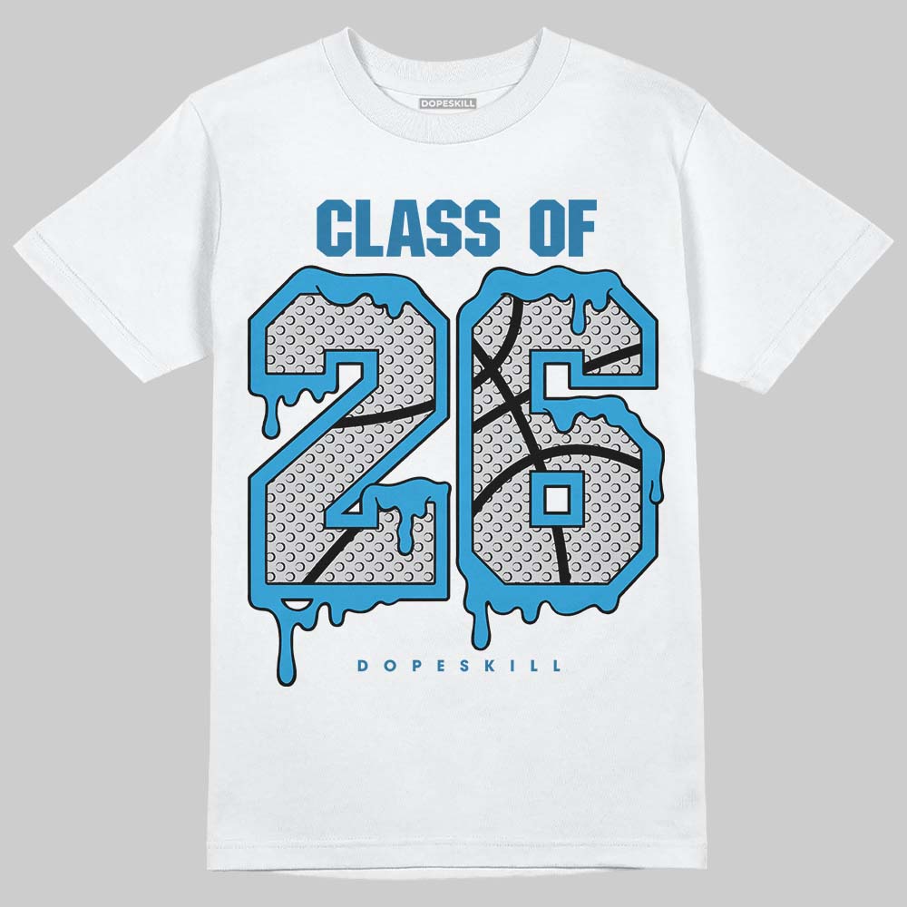 Jordan 4 Retro Military Blue DopeSkill T-Shirt 26 Drip Graphic Streetwear - White