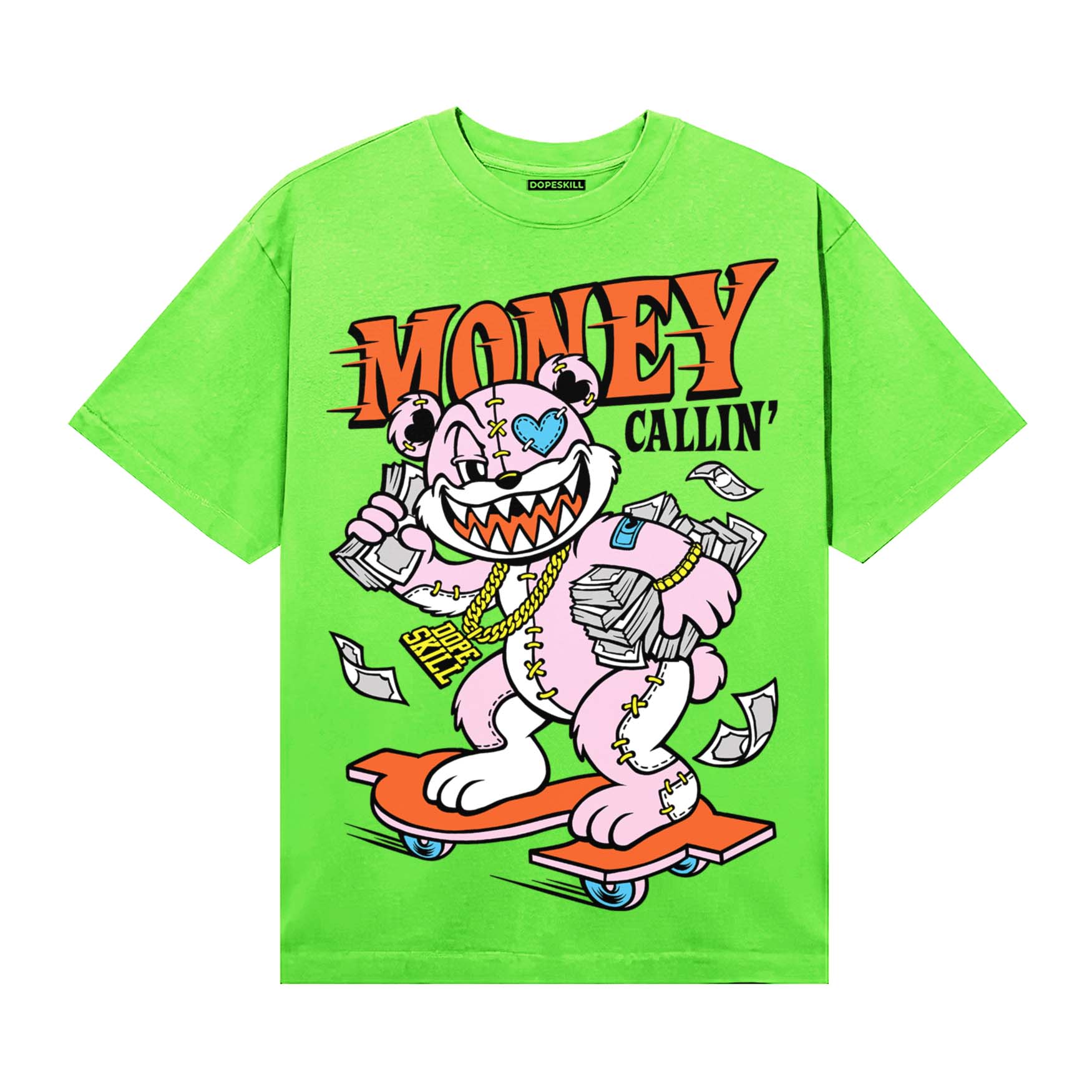 Neon Green Sneakers DopeSkill T-Shirt Money Callin' Graphic Streetwear - Lime
