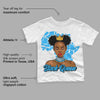 University Blue Toe 1s DopeSkill Toddler Kids T-shirt Black Queen Graphic