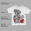 Black Cement 1s Low OG DopeSkill Toddler Kids T-shirt Broken Heart Graphic