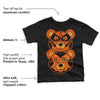 Brilliant Orange 12s DopeSkill Toddler Kids T-shirt Leather Bear Graphic