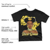 Yellow Snakeskin 11s DopeSkill Toddler Kids T-shirt Black Queen Graphic