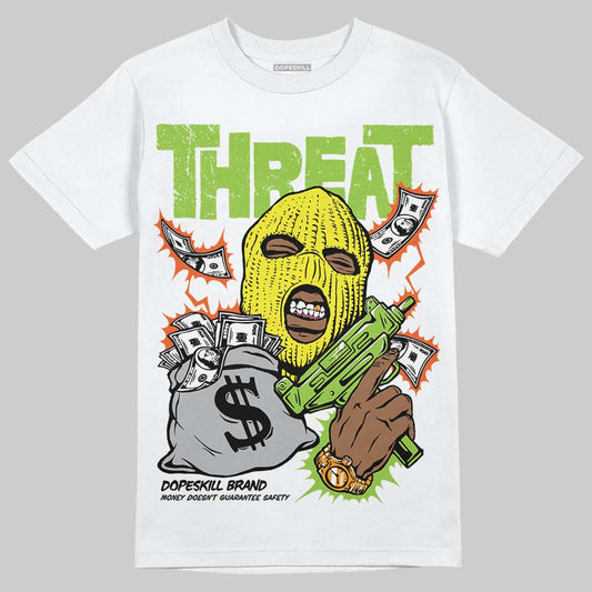 Neon Green Sneakers DopeSkill T-Shirt Under Threat Graphic Streetwear - White