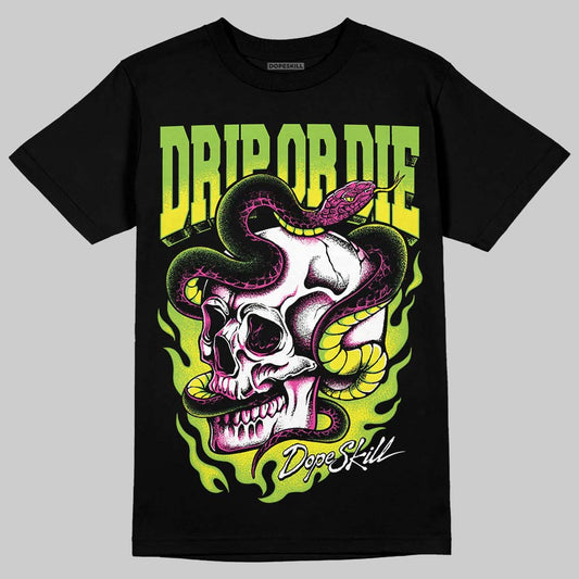 Neon Green Sneakers DopeSkill T-Shirt Drip or Die Graphic Streetwear - Black