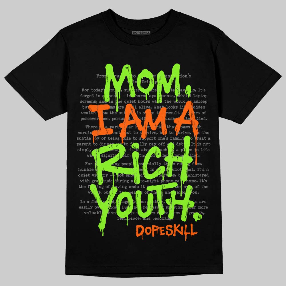 Neon Green Sneakers DopeSkill T-Shirt Mom, I Am A Rich Youth Graphic Streetwear - Black