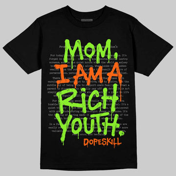 Neon Green Sneakers DopeSkill T-Shirt Mom, I Am A Rich Youth Graphic Streetwear - Black