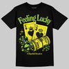 Neon Green Sneakers DopeSkill T-Shirt Feeling Lucky Graphic Streetwear - black