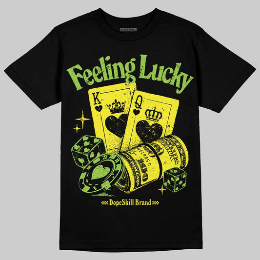Neon Green Sneakers DopeSkill T-Shirt Feeling Lucky Graphic Streetwear - black
