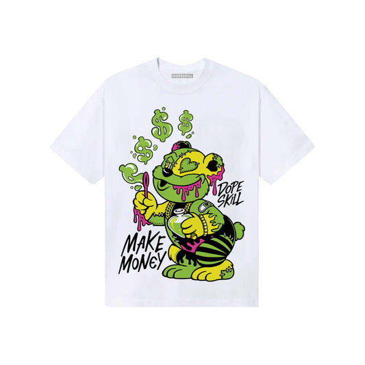 Neon Green Sneakers DopeSkill T-Shirt Make Money Graphic Streetwear - White
