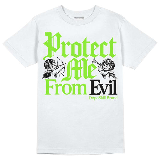 Neon Green Sneakers DopeSkill T-Shirt Protect Me From Evil Graphic Streetwear - White