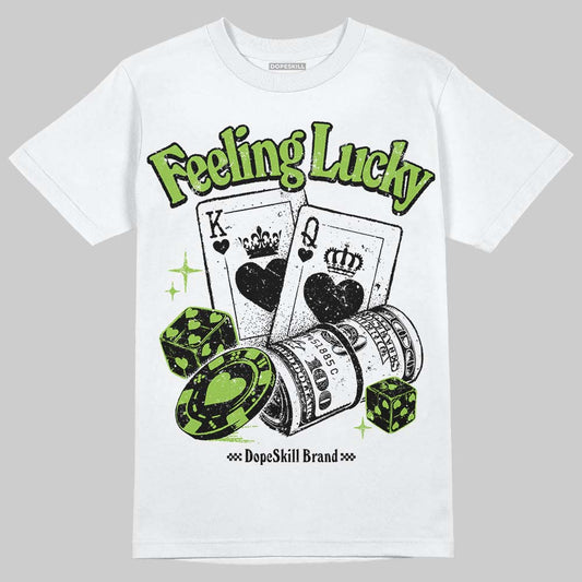 Neon Green Sneakers DopeSkill T-Shirt Feeling Lucky Graphic Streetwear - White