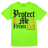 Neon Green Sneakers DopeSkill Neon Green T-Shirt Protect Me From Evil Graphic Streetwear