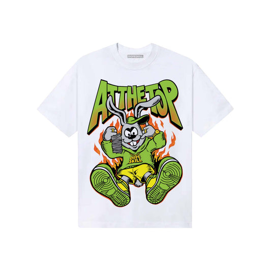 Neon Green Sneakers DopeSkill T-Shirt At The Top Graphic Streetwear - White