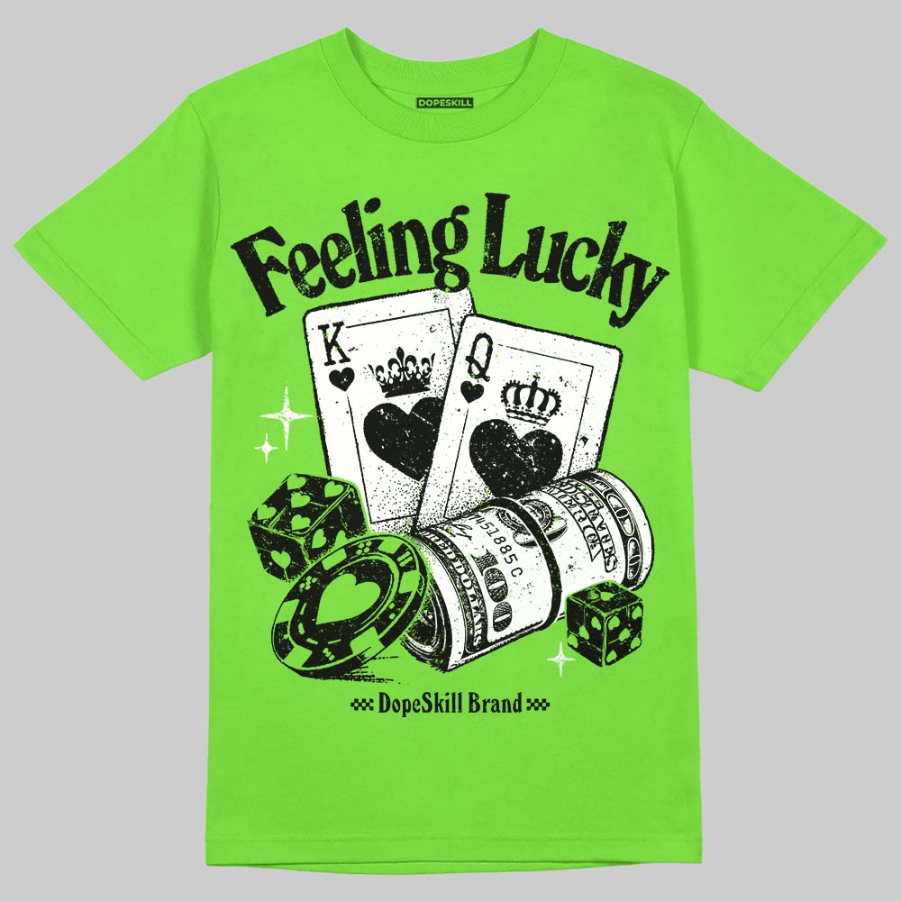 Neon Green Sneakers DopeSkill T-Shirt Feeling Lucky Graphic Streetwear - Lime