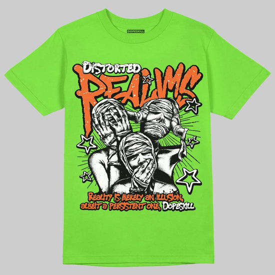 Neon Green Sneakers DopeSkill T-Shirt Distorted Realms Graphic Streetwear - Lime