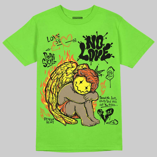Neon Green Sneakers DopeSkill T-Shirt No Love Graphic Streetwear - Lime