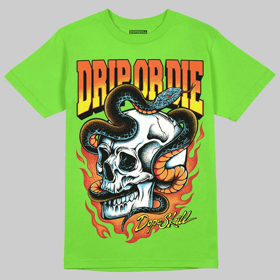 Neon Green Sneakers DopeSkill T-Shirt Drip or Die Graphic Streetwear - Lime