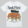 Orange, Black and White Sneakers DopeSkill T-Shirt New Seek First Graphic Streetwear - White