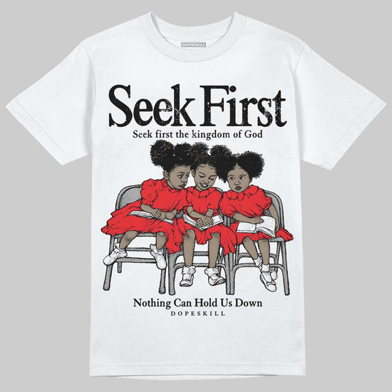 Red Sneakers DopeSkill T-Shirt New Seek First Graphic Streetwear - White