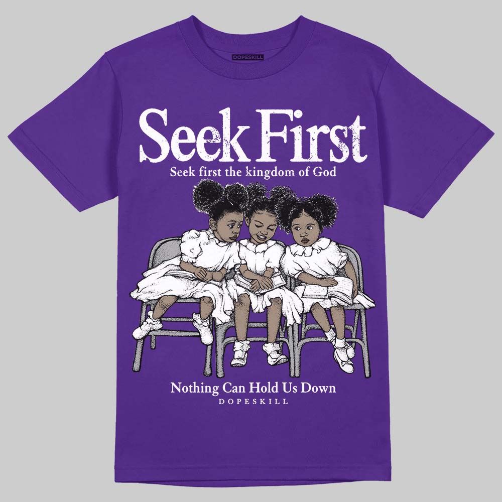 PURPLE Sneakers DopeSkill T-Shirt New Seek First Graphic Streetwear - Purple