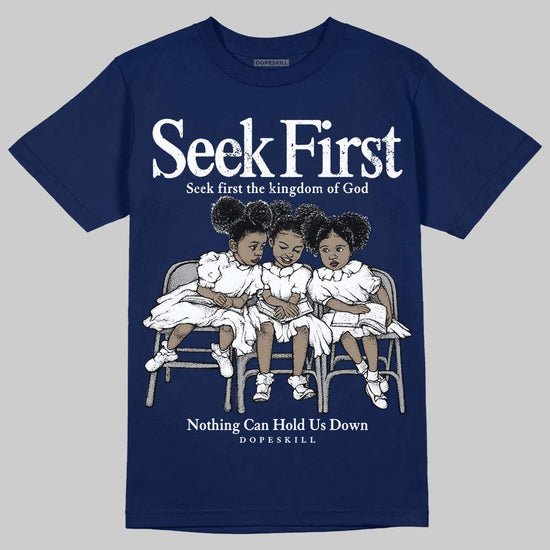 University Blue Sneakers DopeSkill T-Shirt New Seek First Graphic Streetwear Navy