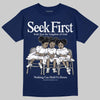 University Blue Sneakers DopeSkill T-Shirt New Seek First Graphic Streetwear Navy