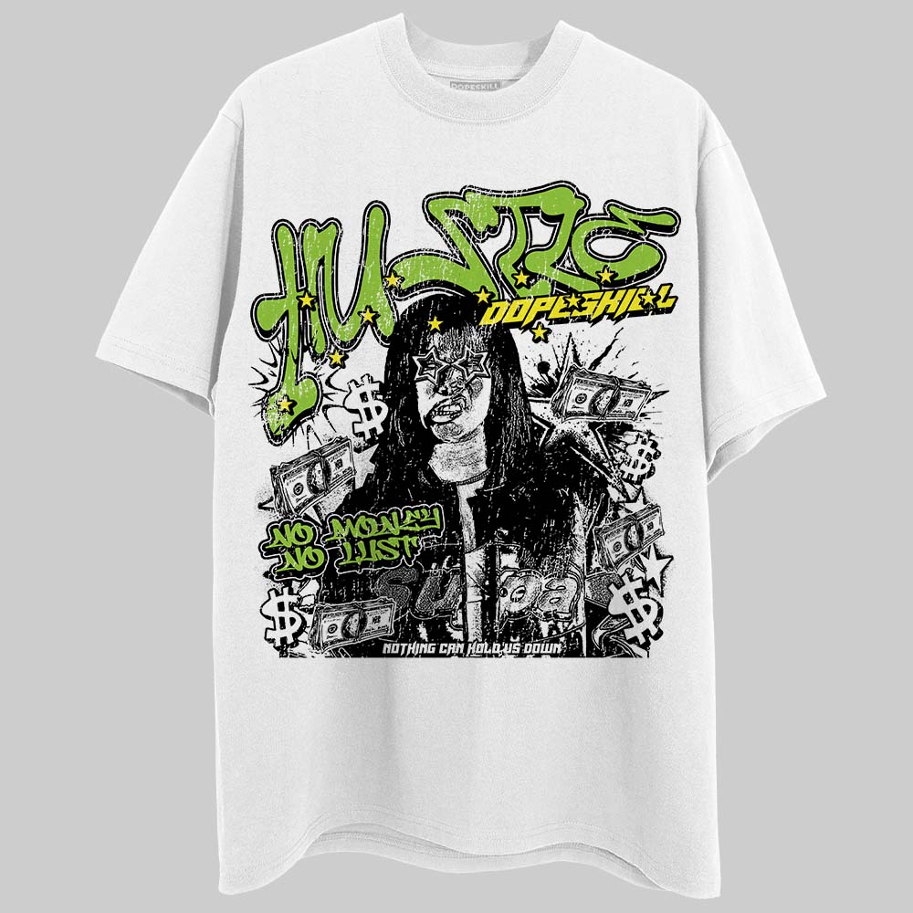 Neon Green Sneakers DopeSkill T-Shirt No Money No Lust Graphic Streetwear - White