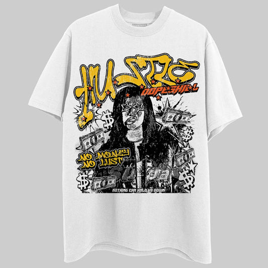 Yellow Sneakers DopeSkill T-Shirt No Money No Lust Graphic Streetwear - White